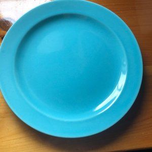 Vintage Glossy Turquoise 12" Round  Plate Platter
